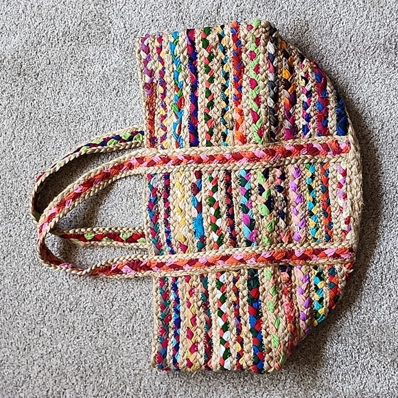 Boho Jute Tote Bag - Picture 4 of 8